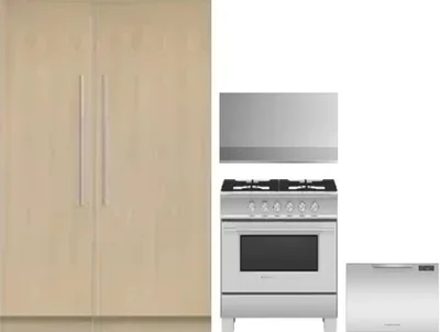 5 Piece Package Includes Refrigerator, Freezer, Range, Hood And Dishwasher